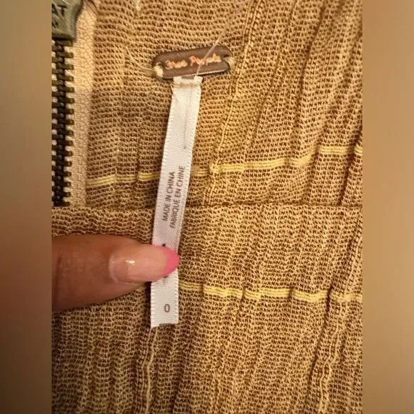 Free people brown long sleeve crop top #3 - Picture 3 of 7